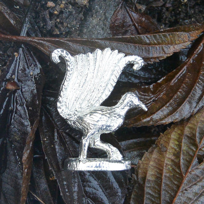 Lyre Bird Figurine, Lyre Bird Miniature, Lyre Bird lSculpture, Handmade, in Fine Pewter, by William Sturt