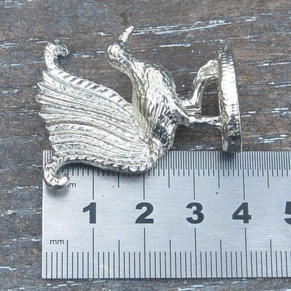Lyre Bird Figurine, Lyre Bird Miniature, Lyre Bird lSculpture, Handmade, in Fine Pewter, by William Sturt