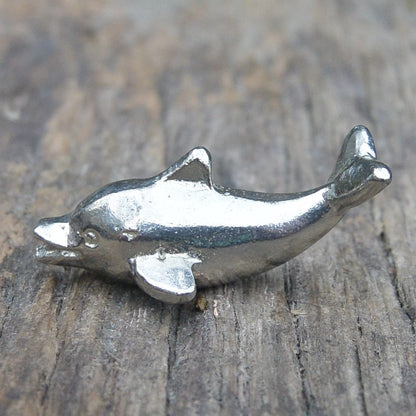 Dolphin Figurine, Miniature Dolphin, Handmade, in Fine Pewter, by William Sturt