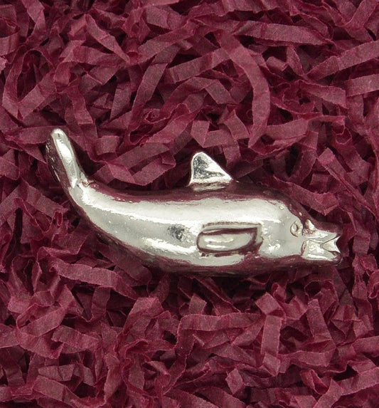 Dolphin Figurine, Miniature Dolphin, Handmade, in Fine Pewter, by William Sturt