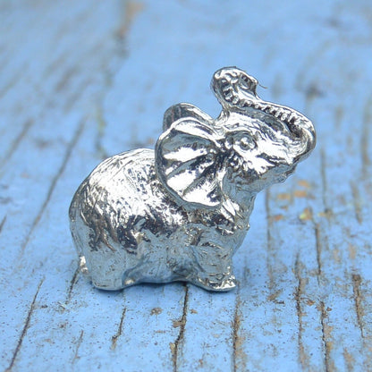 Elephant Figurine, Elephant Miniature, Elephant Totem, Handmade, in Fine Pewter, by William Sturt