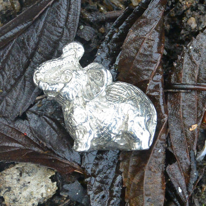 Elephant Figurine, Elephant Miniature, Elephant Totem, Handmade, in Fine Pewter, by William Sturt