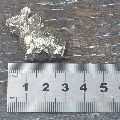 Elephant Figurine, Elephant Miniature, Elephant Totem, Handmade, in Fine Pewter, by William Sturt