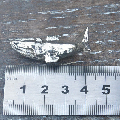 Blue Whale Figurine, Whale Miniature, Handmade, in Fine Pewter, by William Sturt