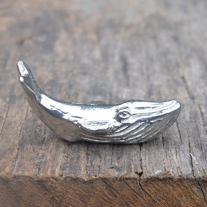 Blue Whale Figurine, Whale Miniature, Handmade, in Fine Pewter, by William Sturt