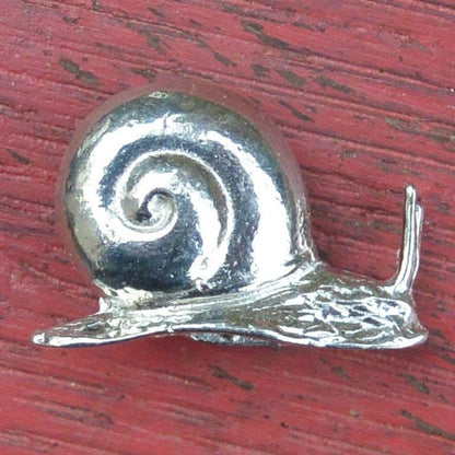 Snail Figurine, Miniature Snail,  Handmade, in Fine Pewter, by William Sturt