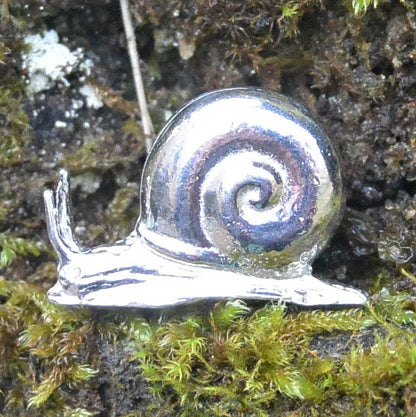 Snail Figurine, Miniature Snail,  Handmade, in Fine Pewter, by William Sturt