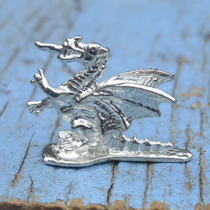 Dragon Figurine, Dragon Miniature, Dragon Sculpture, Handmade, in Fine Pewter, by William Sturt.