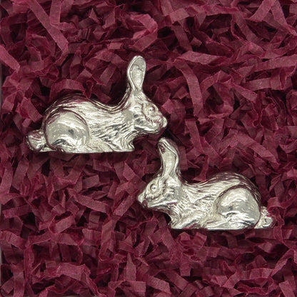 Rabbit Figurines, Miniature Rabbits, Handmade, in Fine Pewter, by William Sturt