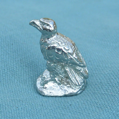 Eagle Figurine, Lucky Eagle, Miniature, Eagle Totem, Handmade, in Fine Pewter, by William Sturt