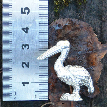 Tiny Pelican Figurine, Pelican Gift, Handmade, In Fine Pewter, by William Sturt