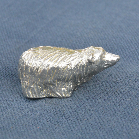 Bear Figurine, Miniature Bear Totem, Hand made Bear, Hand Cast in Fine Pewter by William Sturt.