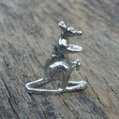 Kangaroo Figurine, Miniature Kangaroo, Kangaroo Totem, Handmade, Hand Crafted, Downunder, in Fine Pewter, by William Sturt