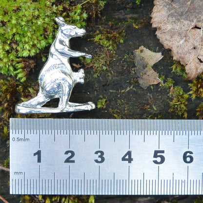 Kangaroo Figurine, Miniature Kangaroo, Kangaroo Totem, Handmade, Hand Crafted, Downunder, in Fine Pewter, by William Sturt