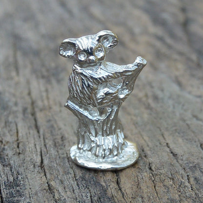 Koala Figurine, Koala Miniature, Handcast, in Fine Pewter, by William Sturt