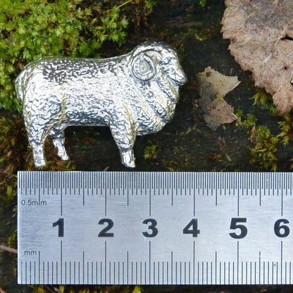 Sheep Figurine, Sheep Miniature, Sheep Sculpture, Handmade, in Fine Pewter, by William Sturt