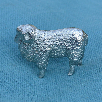 Sheep Figurine, Sheep Miniature, Sheep Sculpture, Handmade, in Fine Pewter, by William Sturt
