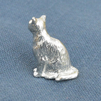 Cat Figurine, Miniature Cat, Handmade, in Fine Pewter, by William Sturt