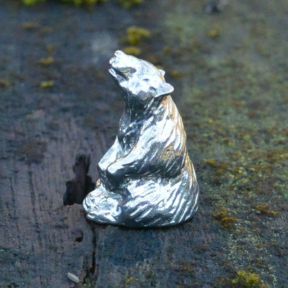 Bear Figurine, Miniature Bear Totem, Hand made Bear, Hand Cast in Fine Pewter by William Sturt.