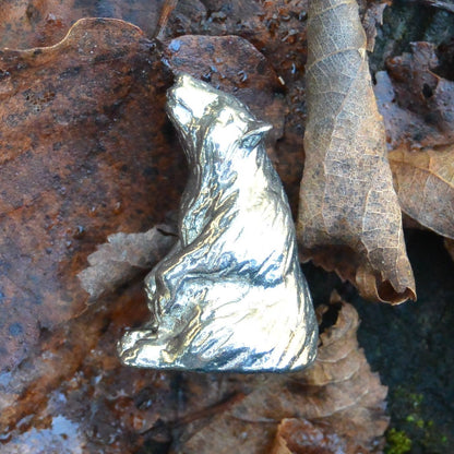 Bear Figurine, Miniature Bear Totem, Hand made Bear, Hand Cast in Fine Pewter by William Sturt.