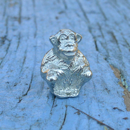 Monkey Figurine, Miniature Monkey, Monkey Sculpture, Handmade, in Fine Pewter, by William Sturt