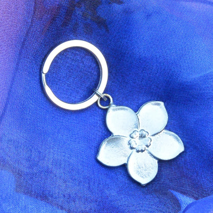 Forget Me Not Keyring, Flower Key Fob, Handmade, by William Sturt, in Fine Pewter
