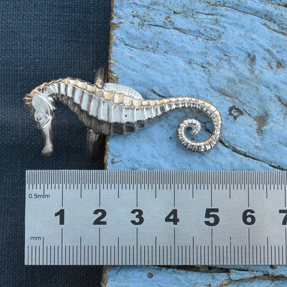 Seahorse Scarf Ring,Handcast Pewter, Polished Finish
