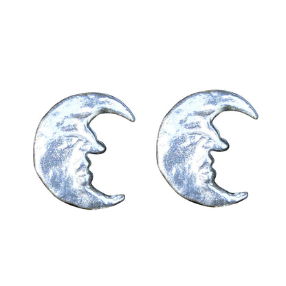 Man in the Moon Cufflinks, Handcast Pewter Cufflinks, Polished Finish