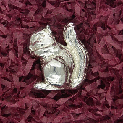 Red Squirrel Figurine, Miniature Squirrel, Squirrel Totem, Handmade, in Fine Pewter, by William Sturt