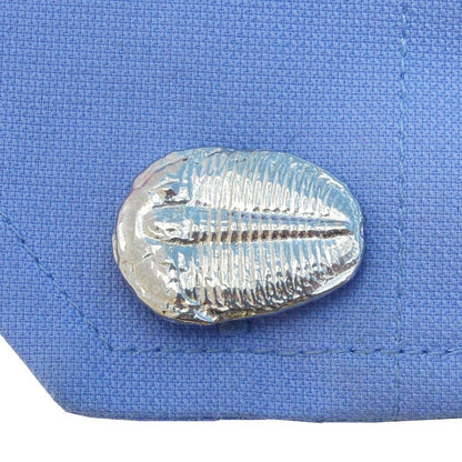 Trilobite Cufflinks, Handcast Pewter Cufflinks, Polished Finish