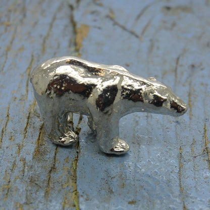Polar Bear Figurine, Miniature Polar Bear, Handmade, in Fine Pewter, by William Sturt