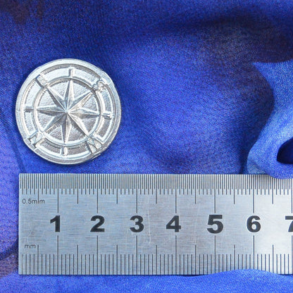 Compas Travel Pocket Token, Traveller Pocket Coin, Handmade, by William Sturt, in Fine Pewter