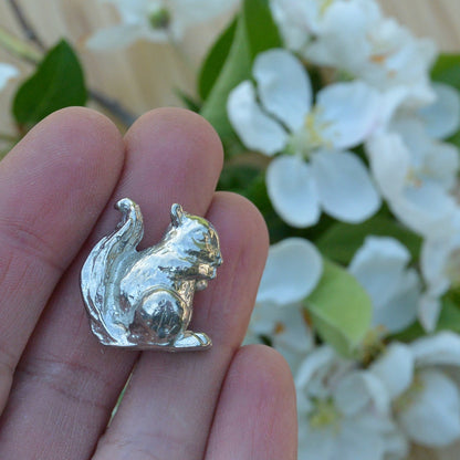 Red Squirrel Figurine, Miniature Squirrel, Squirrel Totem, Handmade, in Fine Pewter, by William Sturt