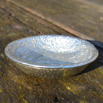 Linden Leaf Ring Bowl, Trinket Bowl, Spice Bowl, Hand Made, In Fine Pewter, By William Sturt