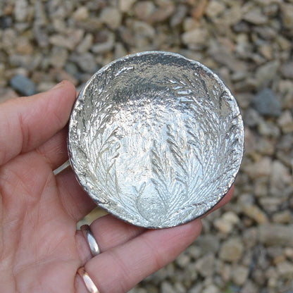Lavender Sprigs Ring Bowl, Trinket Bowl, Hand Made, In Fine Pewter, By William Sturt