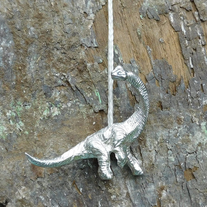 Brontosaurus Light Pull, Handcast Pewter, Polished Finish