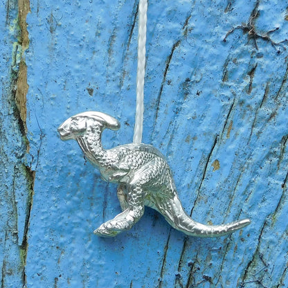 Parasaurolophus Light Pull, Handcast Pewter, Polished Finish