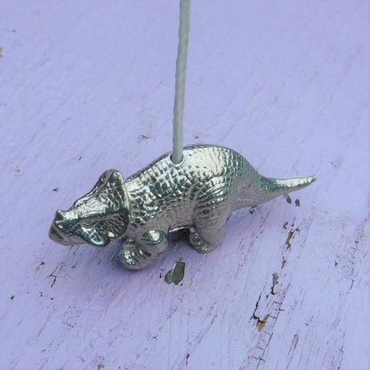 Dinosaur Light Pull, Handcast Pewter, Polished Finish