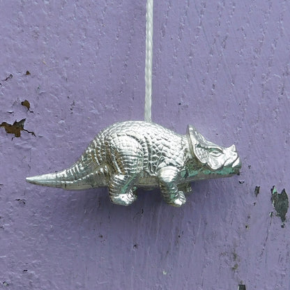 Dinosaur Light Pull, Handcast Pewter, Polished Finish