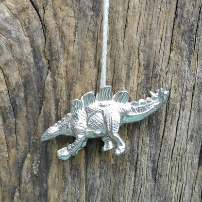 Stegosaurus Light Pull, Handcast Pewter, Polished Finish