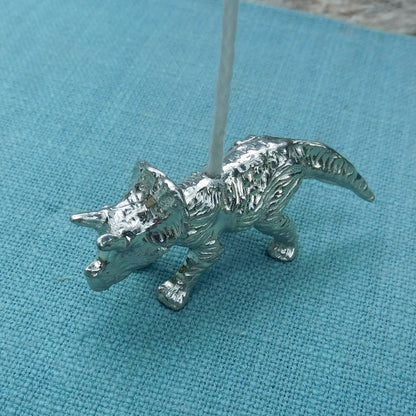 Triceratops Light Pull, Handcast Pewter, Polished Finish