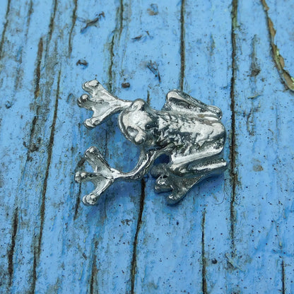 Miniature Frog, Frog Figurine, Hand Cast in Fine Pewter by William Sturt