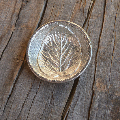 Linden Leaf Ring Bowl, Trinket Bowl, Spice Bowl, Hand Made, In Fine Pewter, By William Sturt