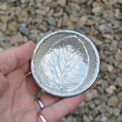 Linden Leaf Ring Bowl, Trinket Bowl, Spice Bowl, Hand Made, In Fine Pewter, By William Sturt