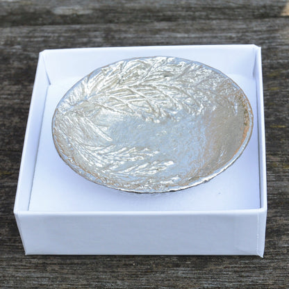 Lavender Sprigs Ring Bowl, Trinket Bowl, Hand Made, In Fine Pewter, By William Sturt