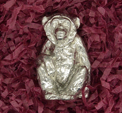 Miniature Chimpanzee, Chimpanzee Figurine, Hand Cast in Fine Pewter by William Sturt