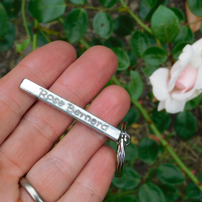 Personnalised Keyring, Bar Keyring, Handmade, in Finest Pewter, by William Sturt