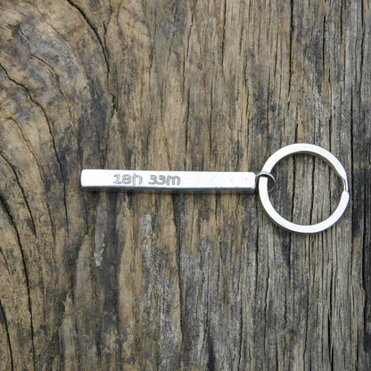 Personnalised Keyring, Bar Keyring, Handmade, in Finest Pewter, by William Sturt