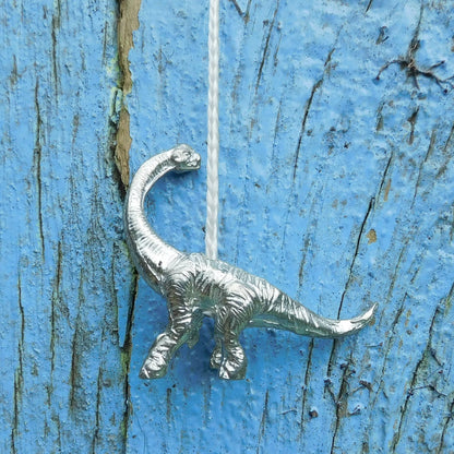 Brontosaurus Light Pull, Handcast Pewter, Polished Finish