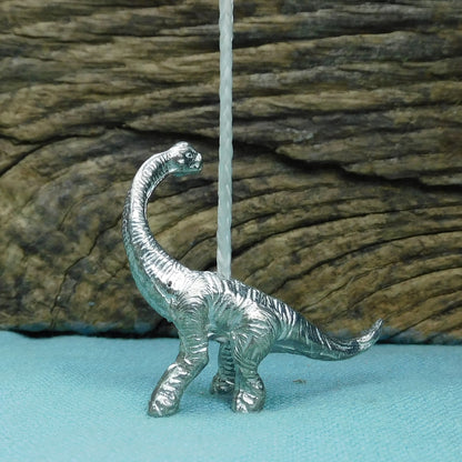 Brontosaurus Light Pull, Handcast Pewter, Polished Finish